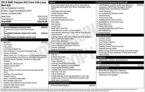 2015 GMC Canyon SLE