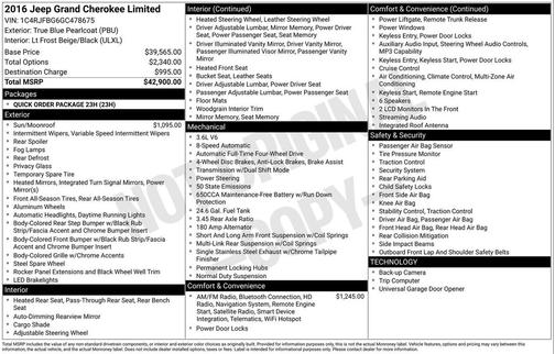 2016 Jeep Grand Cherokee Limited