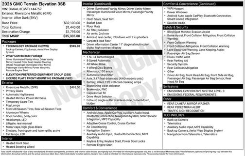 2026 GMC Terrain AWD Elevation