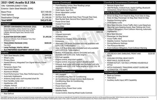 2021 GMC Acadia AWD SLE