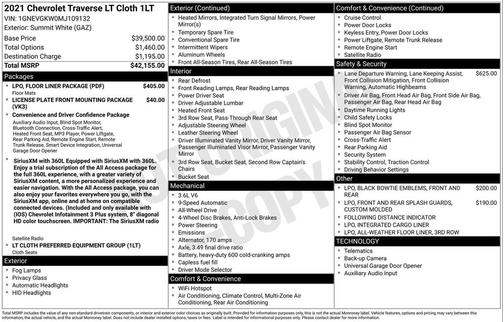 2021 Chevrolet Traverse LT Cloth