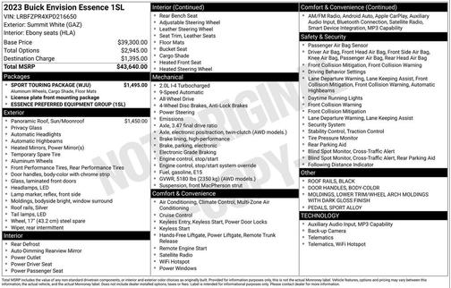 Summit White 2023 Buick Envision Essence AWD
