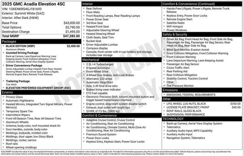 2025 GMC Acadia FWD Elevation