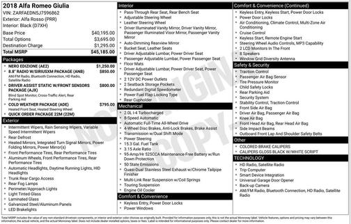 2018 Alfa Romeo Giulia Base