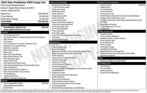 2023 RAM ProMaster 2500 High Roof