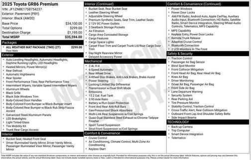 2025 Toyota GR86 Premium