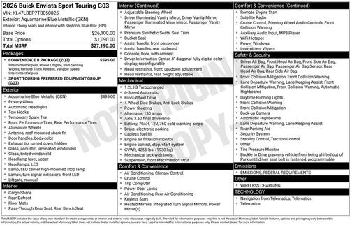 2026 Buick Envista Sport Touring FWD