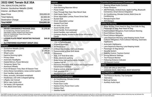 2022 GMC Terrain SLE
