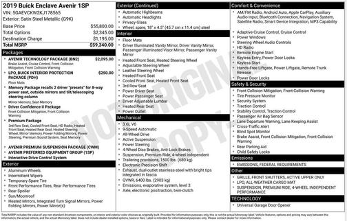 2019 Buick Enclave Avenir