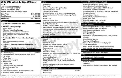 2026 GMC Yukon XL Denali Ultimate