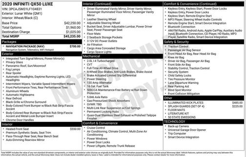 2020 INFINITI QX50 LUXE AWD