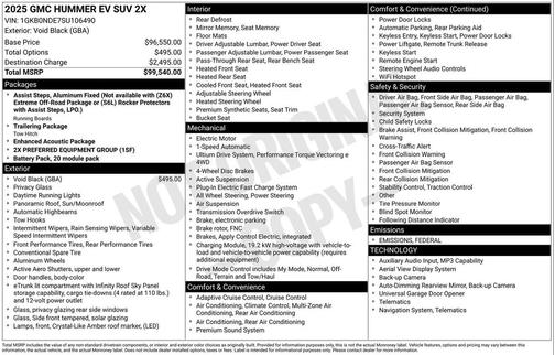 2025 GMC HUMMER EV SUV 2X