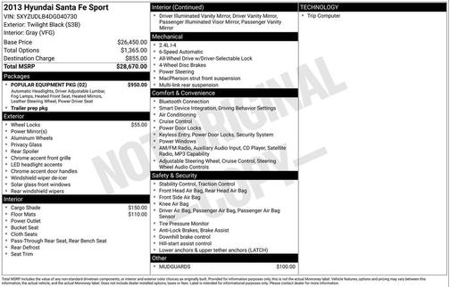 2013 Hyundai SANTA FE Sport