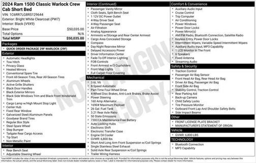 2024 RAM 1500 Classic Warlock Crew Cab 4x4 5'7' Box