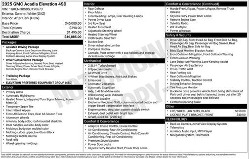 2025 GMC Acadia AWD Elevation