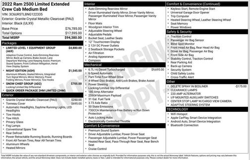 2022 RAM 2500 Limited Mega Cab 4x4 6'4' Box