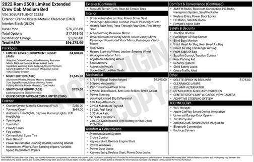 2022 RAM 2500 Limited Mega Cab 4x4 6'4' Box