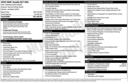 2023 GMC Acadia AWD SLT