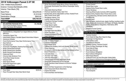 2018 Volkswagen Passat 2.0T SE