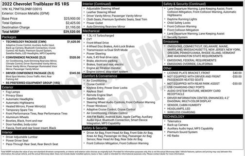 2022 Chevrolet Trailblazer RS