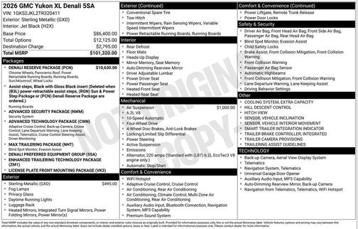 Sterling Metallic 2026 GMC Yukon XL Denali