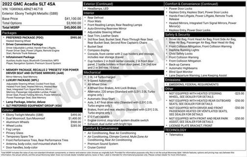 2022 GMC Acadia AWD SLT