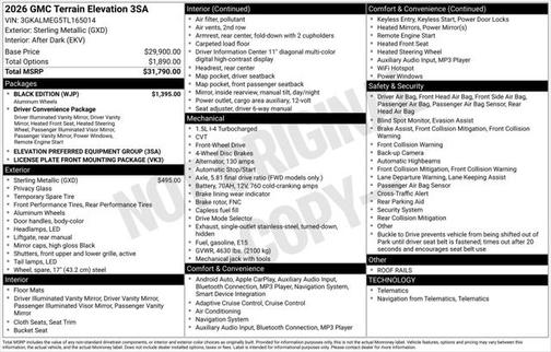 2026 GMC Terrain FWD Elevation
