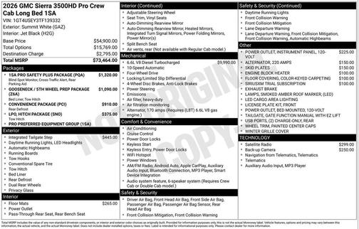 2026 GMC Sierra 3500 Base