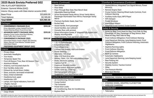 2025 Buick Envista Preferred FWD