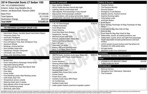2014 Chevrolet Sonic LT