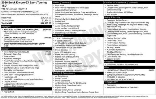 2026 Buick Encore GX Sport Touring