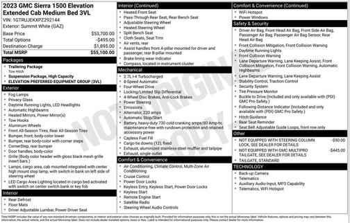 Summit White 2023 GMC Sierra 1500 Elevation