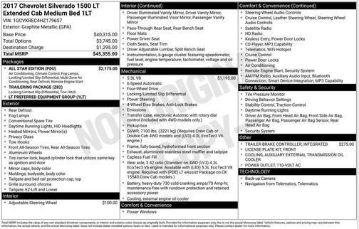 2017 Chevrolet Silverado 1500 1LT