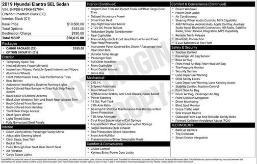 2019 Hyundai ELANTRA SEL