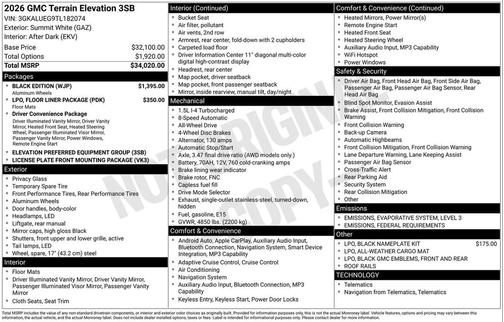 2026 GMC Terrain AWD Elevation