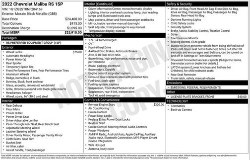 2022 Chevrolet Malibu FWD RS
