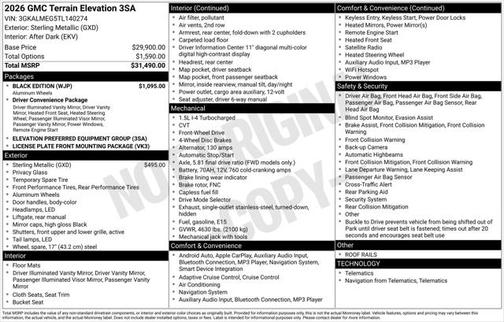 2026 GMC Terrain FWD Elevation