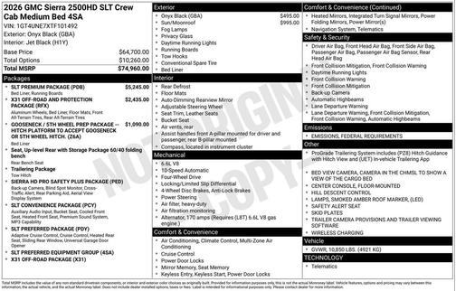 2026 GMC Sierra 2500 SLT