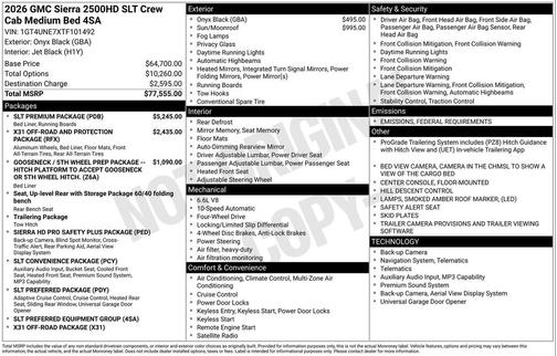 2026 GMC Sierra 2500 SLT