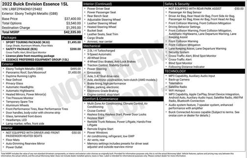 Ebony Twilight Metallic 2022 Buick Envision AWD Essence