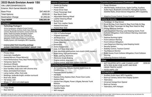 Rich Garnet Metallic 2023 Buick Envision Avenir AWD