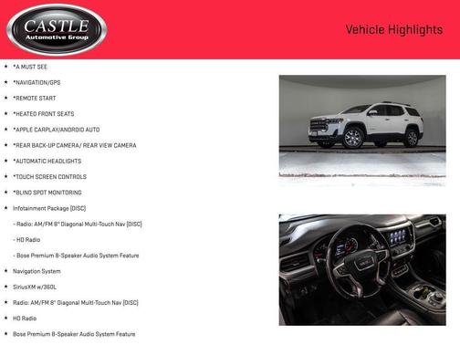 Summit White 2020 GMC Acadia FWD SLT