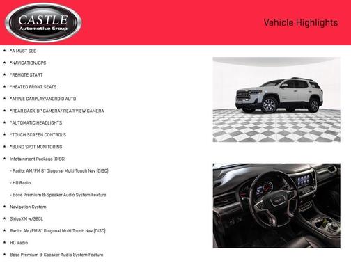 Summit White 2020 GMC Acadia FWD SLT