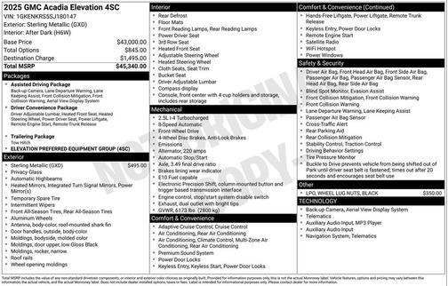 2025 GMC Acadia FWD Elevation