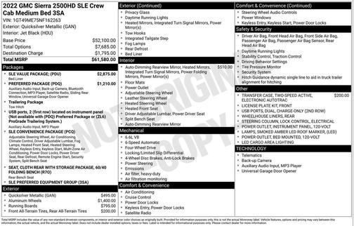 2022 GMC Sierra 2500 SLE