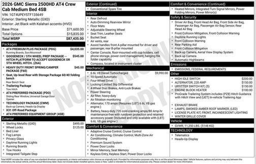 2026 GMC Sierra 2500 AT4