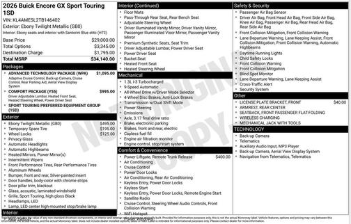 2026 Buick Encore GX Sport Touring