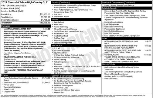 2022 Chevrolet Tahoe 4WD High Country
