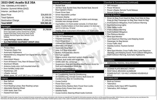 2023 GMC Acadia FWD SLE