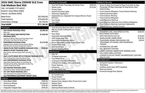 2026 GMC Sierra 2500 SLE